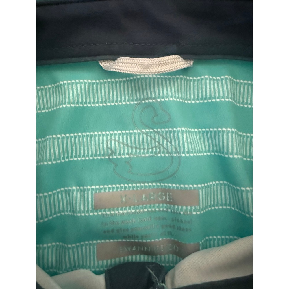 Swannies Golf Polo XL Teal Excellent Washington National Golf Course Striped - Picture 3 of 3